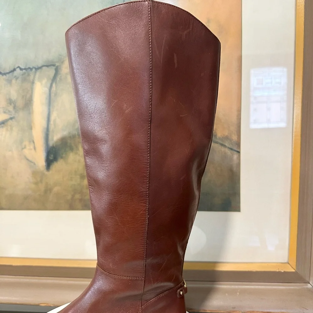 🌸SAM EDELMAN🌸 Cesar Riding Boot Burnt Brandy Leather Size: 6M